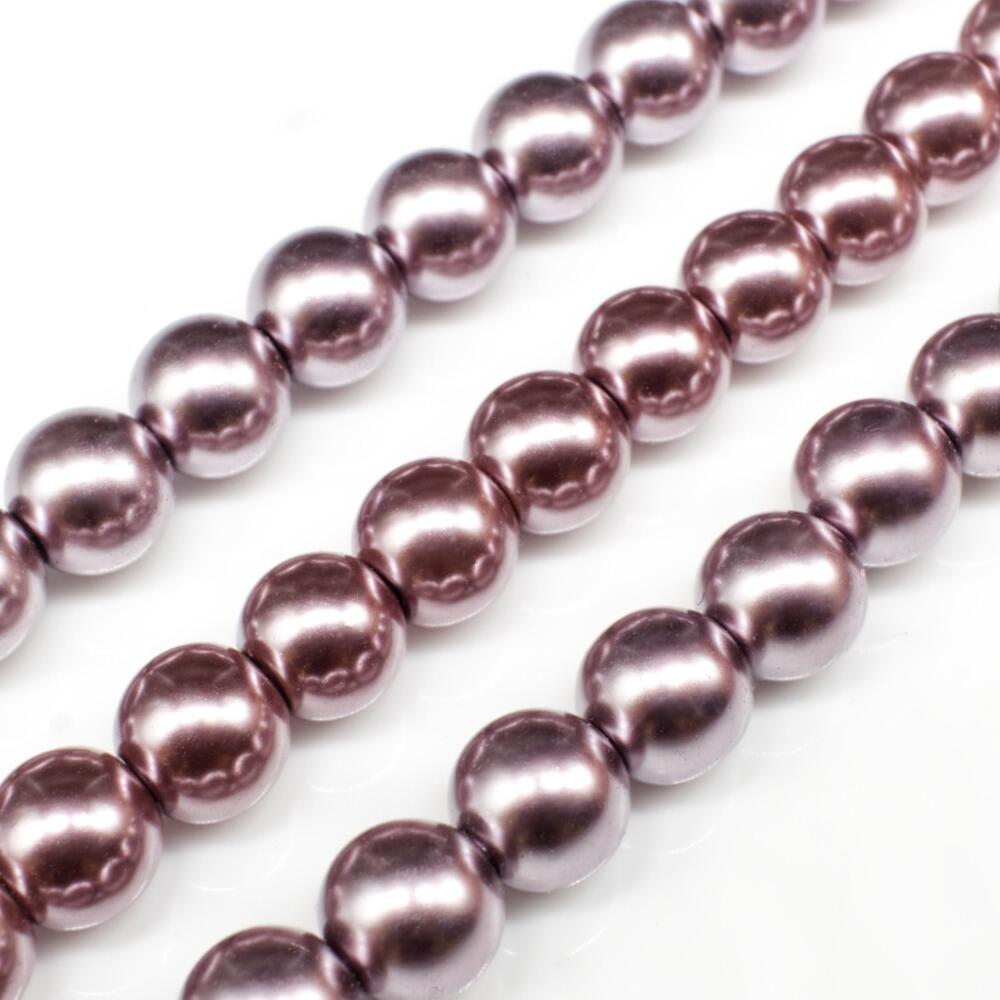 Glass Pearl Round Beads 8mm Mink for jewellery making