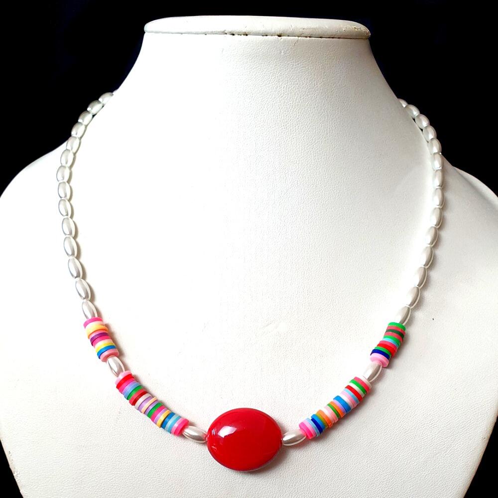 Joy Fimo Heishi Necklaces rainbow necklace making kit — DIY set with beads and instructions for creating handmade jewelry