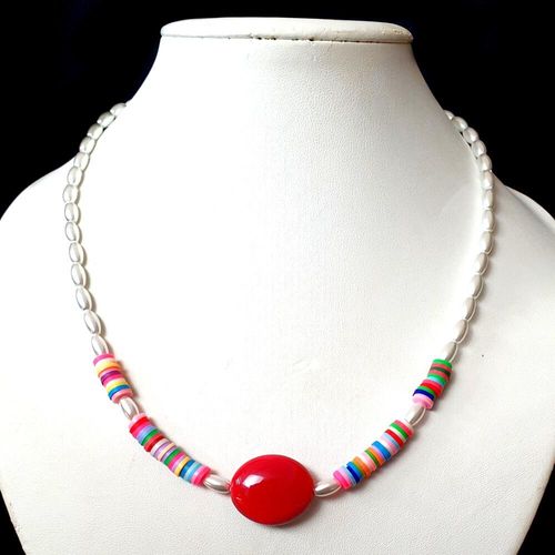 Joy Fimo Heishi Necklaces rainbow necklace making kit — DIY set with beads and instructions for creating handmade jewelry