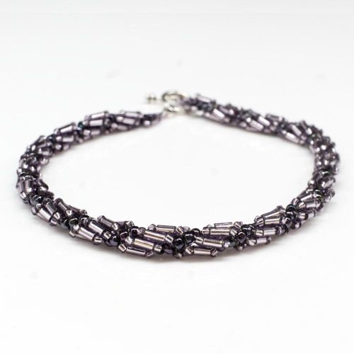 Helix Bugle Bracelets (6) amethyst bracelet making kit — DIY set with beads and instructions for creating handmade jewelry