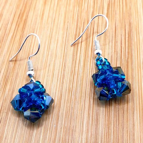 Adriana Crystal Earrings 5 Pairs dk turquoise earring making kit — DIY set with beads and instructions for creating handmade jewelry