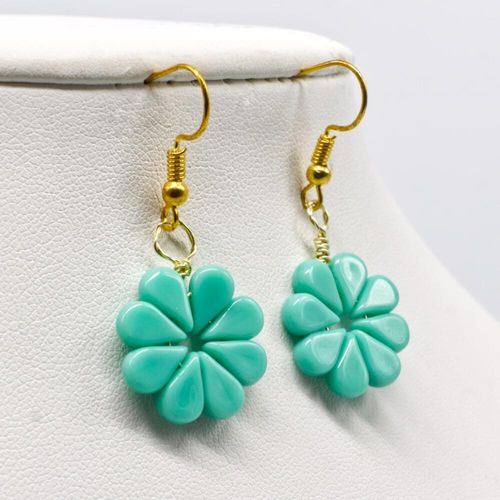 Azalea Amos Earrings 3 Pairs green turquoise earring making kit — DIY set with beads and instructions for creating handmade jewelry