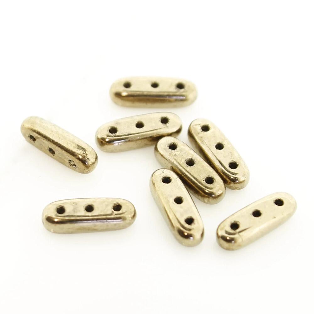 10mm Czech glass glass beads bronze — pack of 30, high-quality two-hole beads ideal for jewelry making, bead weaving, and crafts