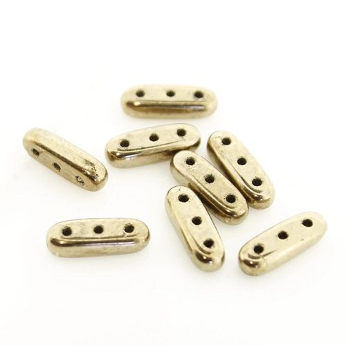 10mm Czech glass glass beads bronze — pack of 30, high-quality two-hole beads ideal for jewelry making, bead weaving, and crafts