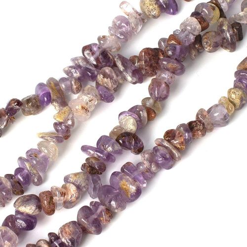 resin druzy bead purple phantom quartz 32" string — sparkling cabochon-style stone ideal for jewelry making, pendants, and craft designs