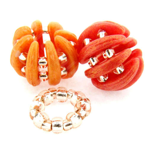 Erudite Crescent Bead Pack pumpkin jewelry making kit — DIY set with beads and instructions for creating handmade jewelry