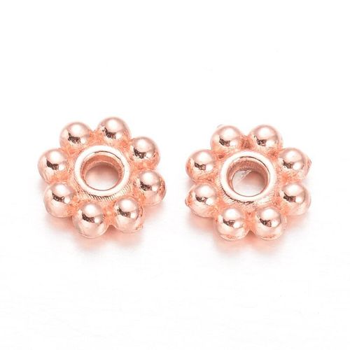 Metal Disc Daisy 6mm 50pcs Rose Gold for jewellery making