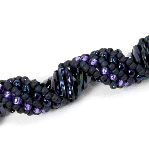 Russian Spiral 3 Bracelet Bead Pack blue iris bracelet making kit — DIY set with beads and instructions for creating handmade jewelry