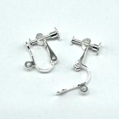 Clip On Screw Earring 3 Pairs Silver Plated 15mm for jewellery making