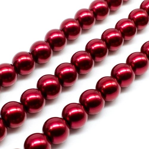 Constance Pearl Necklace Ruby Red 4mm for jewellery making