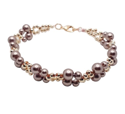 Sally Pearl Bracelet Makes 4 mink bracelet making kit — DIY set with beads and instructions for creating handmade jewelry