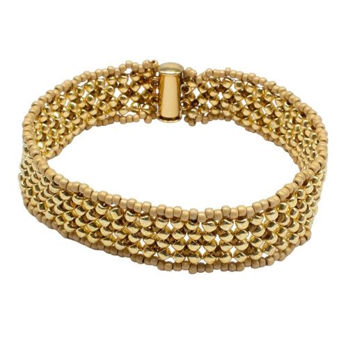Chenille Crystal Bracelet metallic gold bracelet making kit — DIY set with beads and instructions for creating handmade jewelry