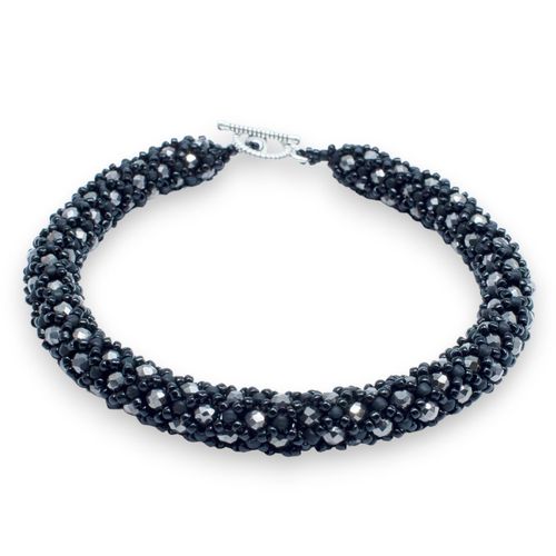 Letizia Crystal Jewellery Makes 2 silver black jewelry making kit — DIY set with beads and instructions for creating handmade jewelry