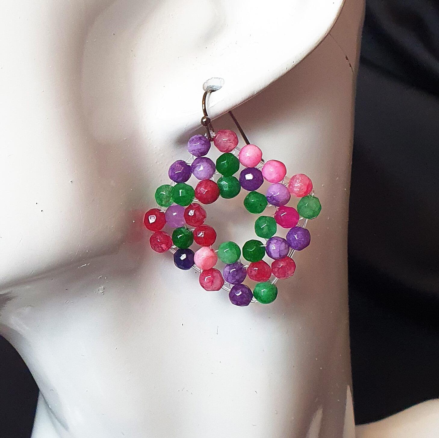 Persephone Jade Earrings summer garden earring making kit — DIY set with beads and instructions for creating handmade jewelry