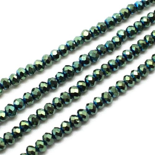 3.5mm crystal beads green iris, pack of 130 — faceted for jewelry making and beadwork
