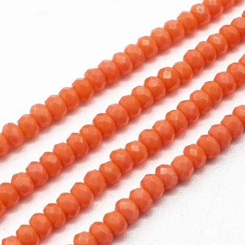 3.5mm crystal beads papaya gem, pack of 130 — faceted for jewelry making and beadwork
