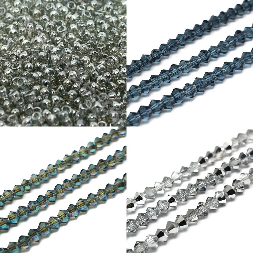 BC WK 29 Double Raw Bracelet Blue Grey 4mm for jewellery making