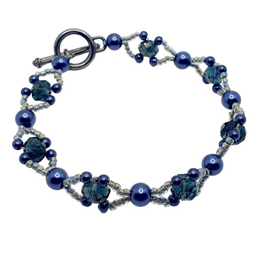 Malorie Bracelet Makes 4 sapphire blue bracelet making kit — DIY set with beads and instructions for creating handmade jewelry