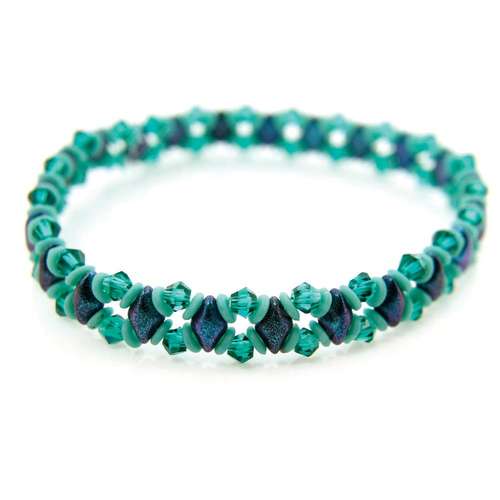 GemDuo Sparkle Bracelets Bundle teal bracelet making kit — DIY set with beads and instructions for creating handmade jewelry