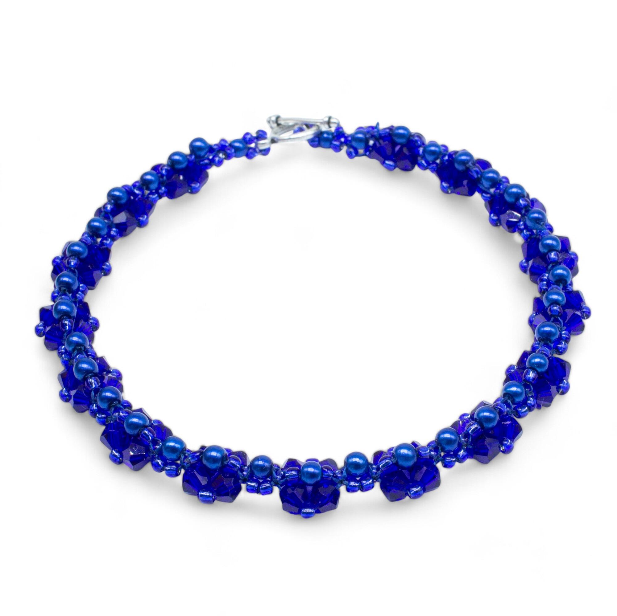 Kassia Diamond Bracelet Makes 2 royal blue bracelet making kit — DIY set with beads and instructions for creating handmade jewelry