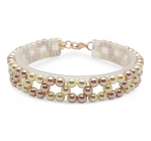 Dionne Pearl Bracelet makes 3 hazel cream bracelet making kit — DIY set with beads and instructions for creating handmade jewelry