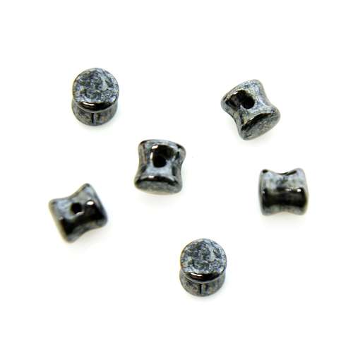 Czech Preciosa Dumbbell - Metallic Black 4x6mm - 50 pcs