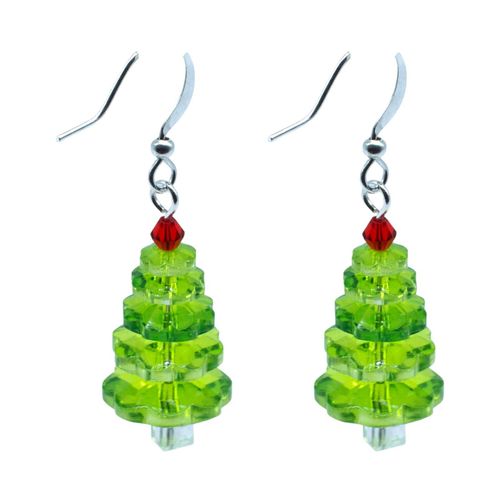 Margarita Christmas Tree Earrings Kit V2 lime green earring making kit — DIY set with beads and instructions for creating handmade jewelry