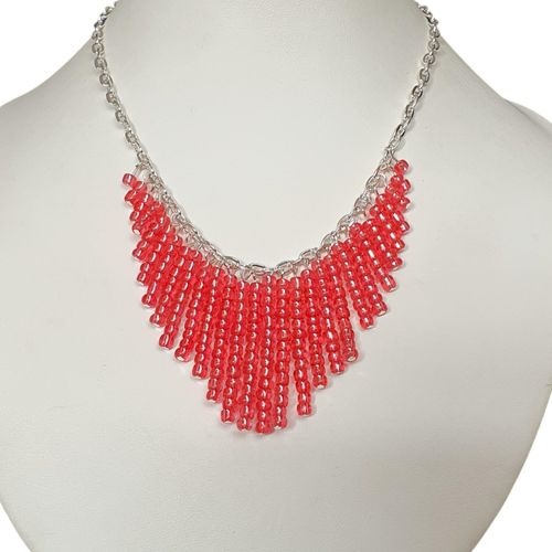 Veronique Necklaces Makes 3 sweet pink red necklace making kit — DIY set with beads and instructions for creating handmade jewelry