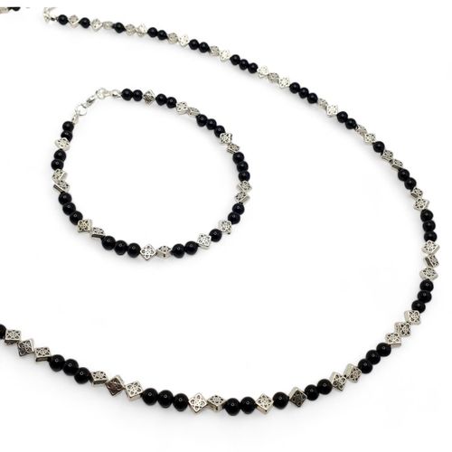 Alma Gemstone Jewellery obsidain jewelry making kit — DIY set with beads and instructions for creating handmade jewelry