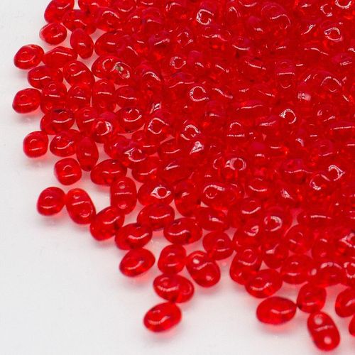 2x4mm 5g Czech glass Rulla beads siam ruby — two-hole beads for jewelry making and bead weaving