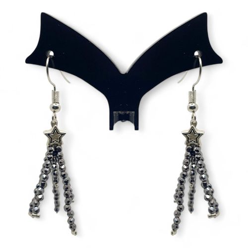 Shooting Star Earrings metallic hematite earring making kit — DIY set with beads and instructions for creating handmade jewelry