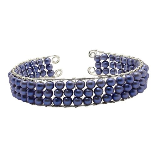 Genevieve Cuff Bracelet violet bracelet making kit — DIY set with beads and instructions for creating handmade jewelry