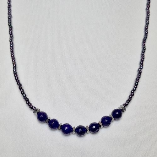 Kerry Jade Necklace Makes 2 dark amethyst necklace making kit — DIY set with beads and instructions for creating handmade jewelry
