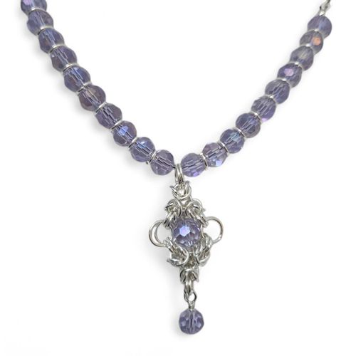 Crystal Romanov Necklaces lilac ab necklace making kit — DIY set with beads and instructions for creating handmade jewelry