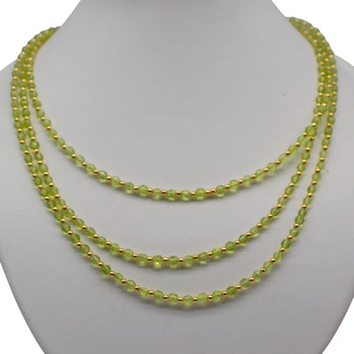 Facet Graduated Glass Necklace Makes 2 lime green necklace making kit — DIY set with beads and instructions for creating handmade jewelry