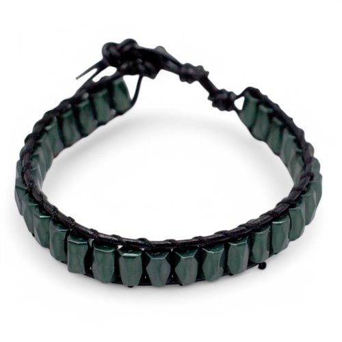 Hematite Facet Tubes 5x8mm Dark Green 30pcs for jewellery making