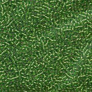 size 11 Miyuki Delica seed beads silver lined light green db046 5g — 5g pack, premium Japanese cylinder beads perfect for bead weaving, e…
