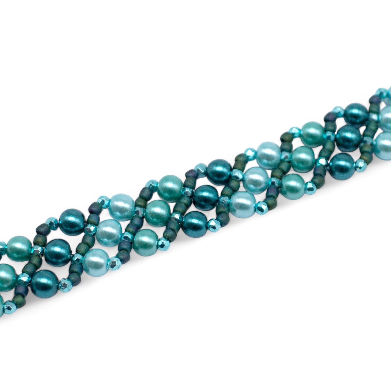 Troika Bracelets Makes 3 green meadow bracelet making kit — DIY set with beads and instructions for creating handmade jewelry