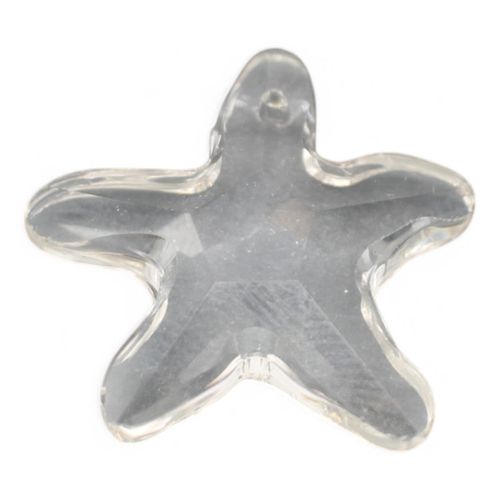 Crystal Pendant Starfish 30mm Clear for jewellery making