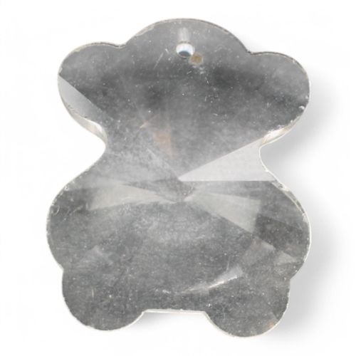 Crystal Pendant Teddy Bear 30mm Clear for jewellery making