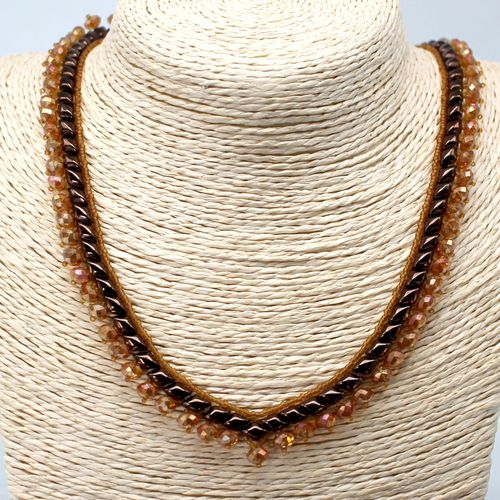 Gemma Necklace bronze necklace making kit — DIY set with beads and instructions for creating handmade jewelry