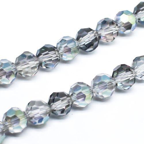 8mm crystal beads clear rainbow — faceted for jewelry making and beadwork