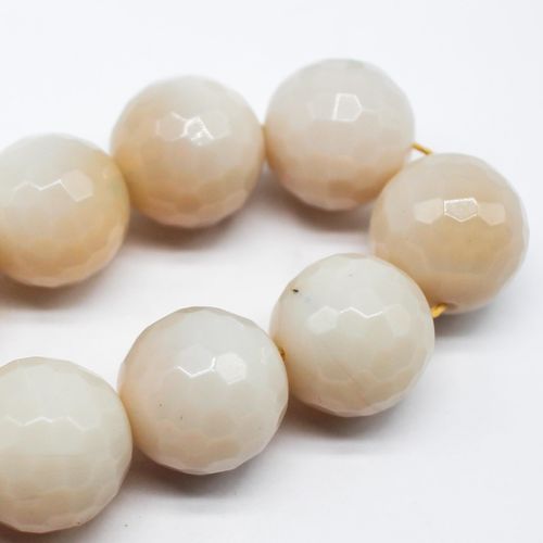 Opal Cream Facet Round 18mm for jewellery making