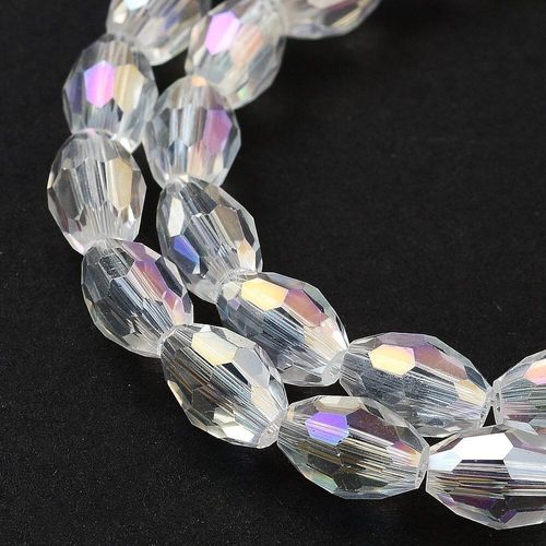 Crystal Rice Beads 8x6mm 50pcs Crystal AB for jewellery making