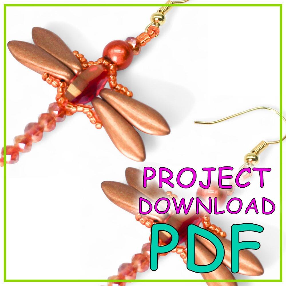 Crystal Dragonfly Earrings Project Download PDF Download for jewellery making
