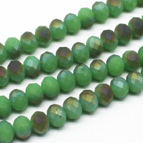 8mm crystal beads frost green, pack of 70 — faceted for jewelry making and beadwork