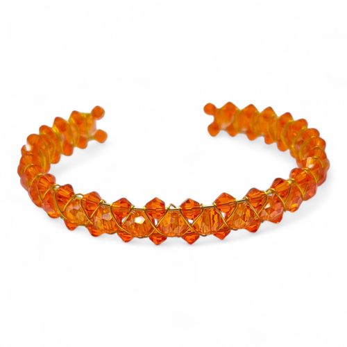 Meryl Crystal Memory Bracelets orange bracelet making kit — DIY set with beads and instructions for creating handmade jewelry