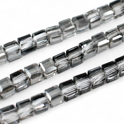 6mm crystal beads silver dust 16" string — plated finish, ideal for jewelry making and beadwork
