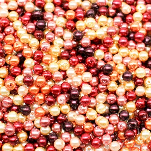 Glass Pearl Round Beads 4mm Sunset Mix 200pcs for jewellery making