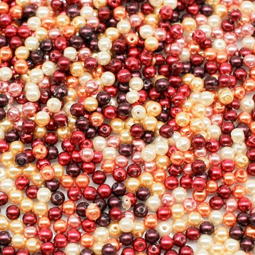 Glass Pearl Round Beads 3mm Sunset Mix 240pcs for jewellery making